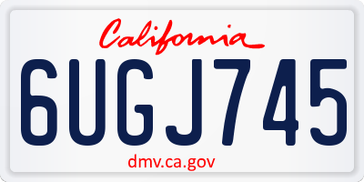 CA license plate 6UGJ745