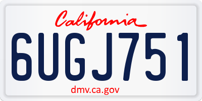 CA license plate 6UGJ751