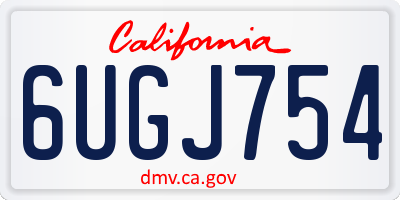 CA license plate 6UGJ754