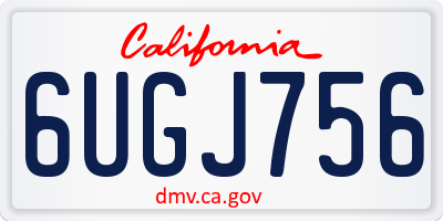 CA license plate 6UGJ756