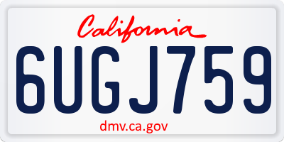 CA license plate 6UGJ759