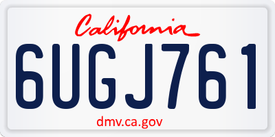 CA license plate 6UGJ761