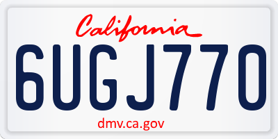 CA license plate 6UGJ770