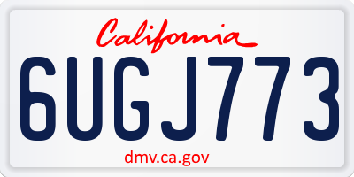 CA license plate 6UGJ773