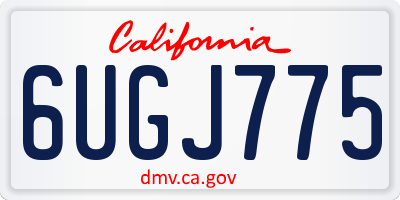 CA license plate 6UGJ775
