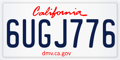 CA license plate 6UGJ776