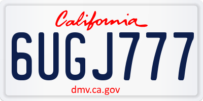 CA license plate 6UGJ777