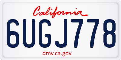 CA license plate 6UGJ778