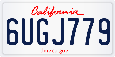 CA license plate 6UGJ779