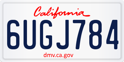 CA license plate 6UGJ784
