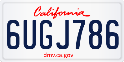 CA license plate 6UGJ786
