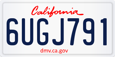 CA license plate 6UGJ791