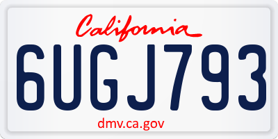 CA license plate 6UGJ793