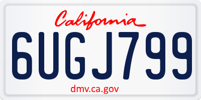 CA license plate 6UGJ799