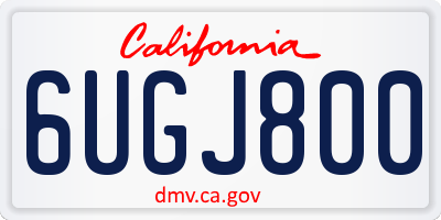 CA license plate 6UGJ800