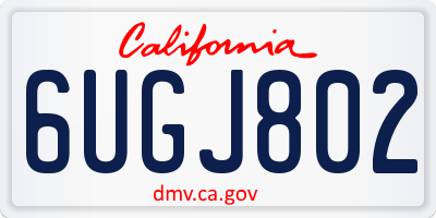 CA license plate 6UGJ802