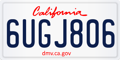 CA license plate 6UGJ806