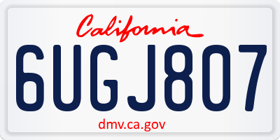 CA license plate 6UGJ807