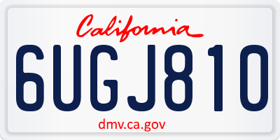 CA license plate 6UGJ810