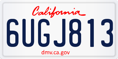 CA license plate 6UGJ813