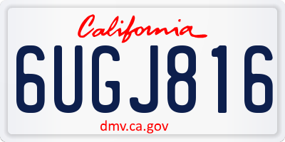CA license plate 6UGJ816
