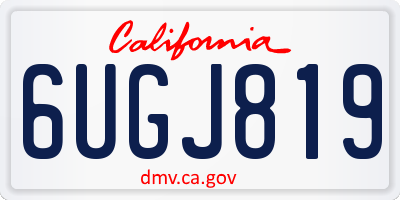 CA license plate 6UGJ819
