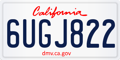 CA license plate 6UGJ822