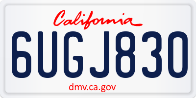 CA license plate 6UGJ830