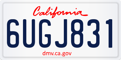 CA license plate 6UGJ831