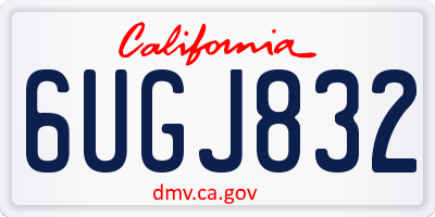 CA license plate 6UGJ832
