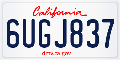 CA license plate 6UGJ837