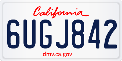 CA license plate 6UGJ842