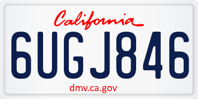 CA license plate 6UGJ846