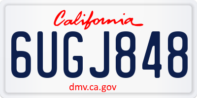 CA license plate 6UGJ848