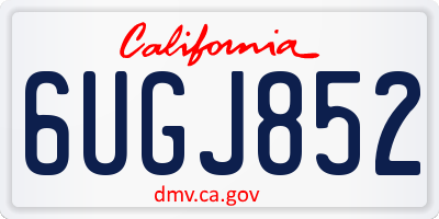 CA license plate 6UGJ852