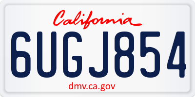 CA license plate 6UGJ854