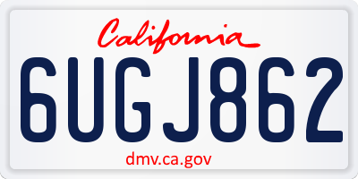 CA license plate 6UGJ862