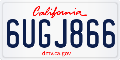 CA license plate 6UGJ866