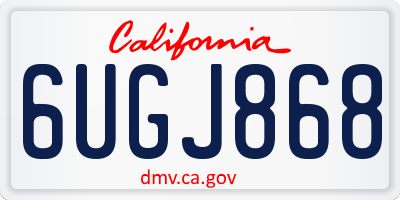 CA license plate 6UGJ868