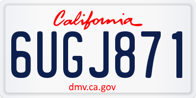 CA license plate 6UGJ871