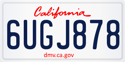 CA license plate 6UGJ878