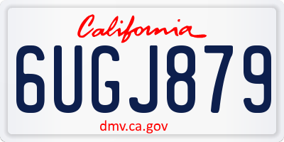 CA license plate 6UGJ879