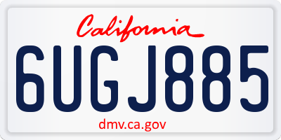 CA license plate 6UGJ885