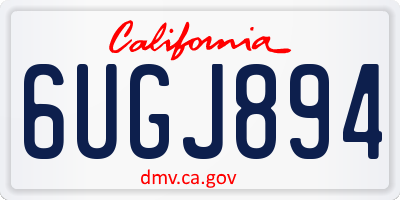 CA license plate 6UGJ894