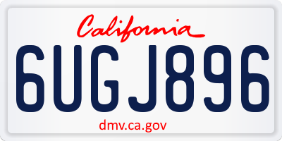 CA license plate 6UGJ896