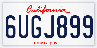 CA license plate 6UGJ899