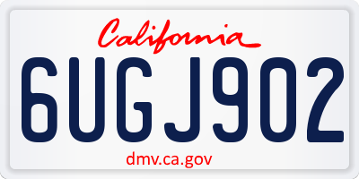 CA license plate 6UGJ902