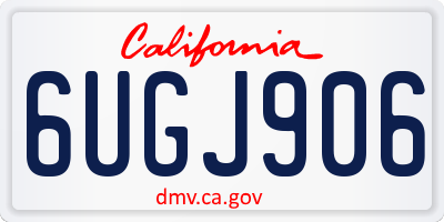CA license plate 6UGJ906