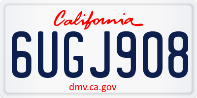 CA license plate 6UGJ908