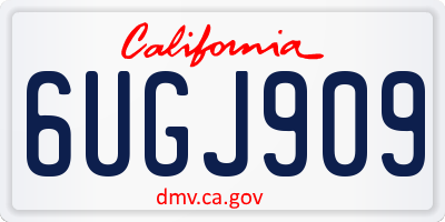 CA license plate 6UGJ909